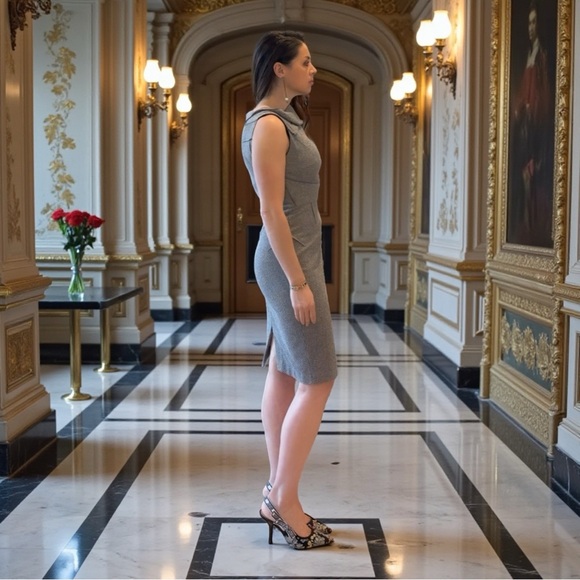 ✨ Roland Mouret Virgin Wool Houndstooth Sheath Dress – Size 8 ✨ - Picture 4 of 17